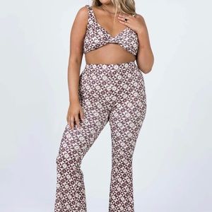 Princess Polly Marco Pants Brown Flower Set